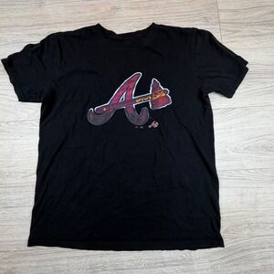 Atlanta Braves Fanatics Black T Shirt‎ Men's Large MLB Baseball